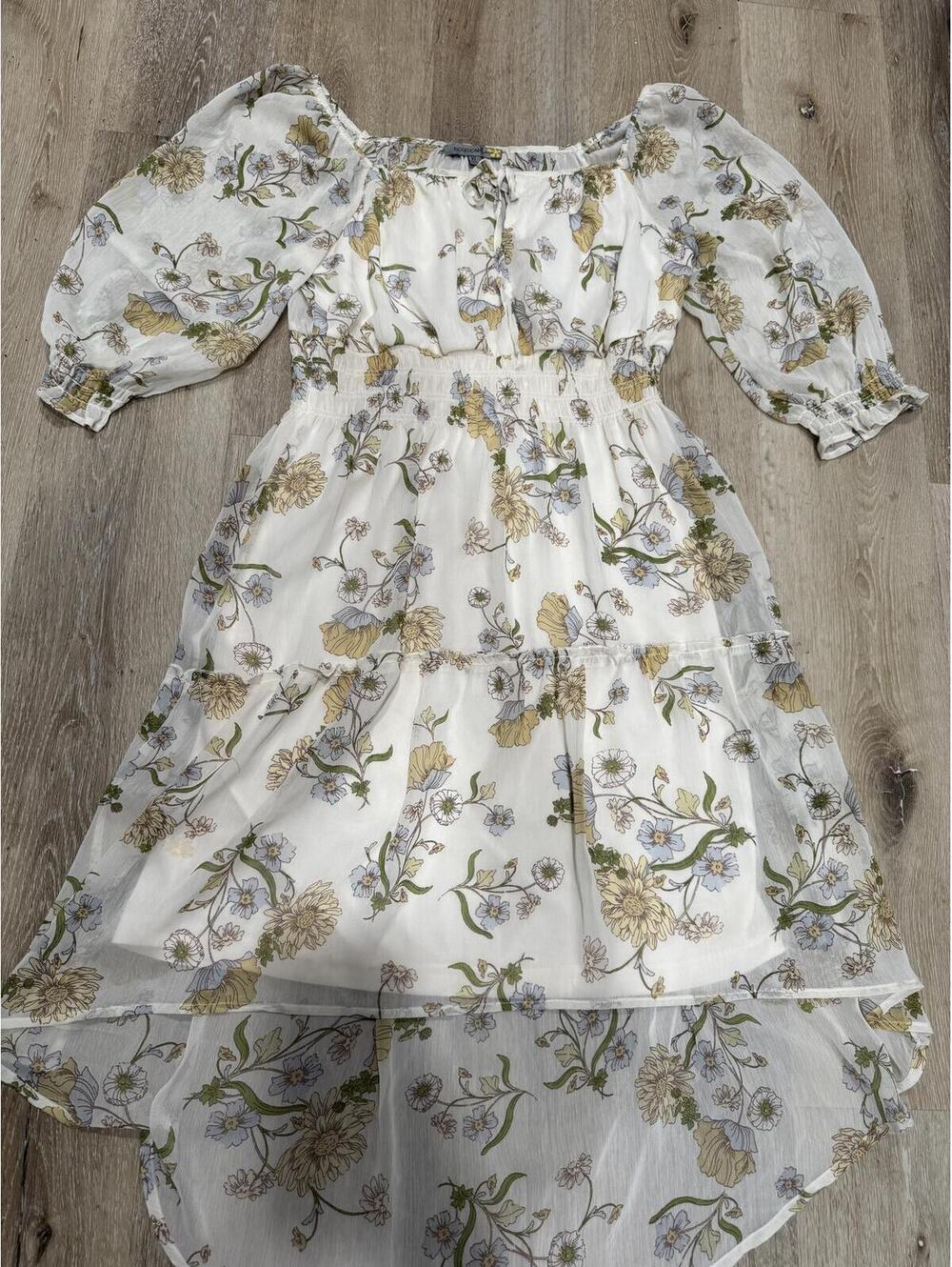 Figueroa & Flower Floral Puff Sleeve Midi Dress Size XL
